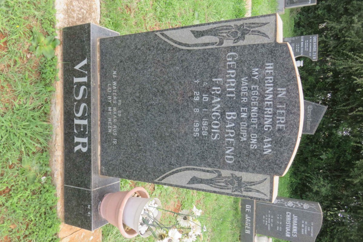VISSER Gerrit Barend Francois 1928-1995
