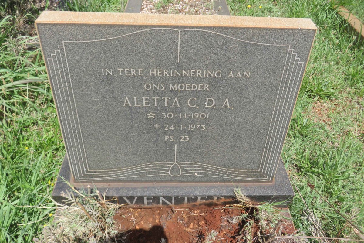 VENTER Aletta C.D.A. 1901-1973