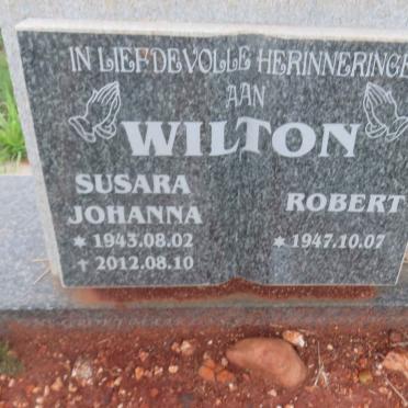 WILTON Robert 1947- &amp; Susara Johanna 1943-2012