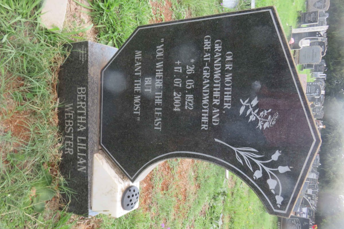 WEBSTER Bertha Lilian 1922-2004