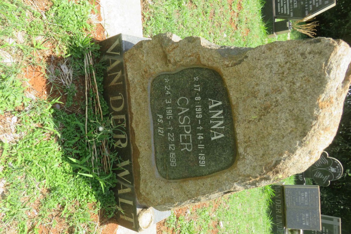 WALT Casper, van der 1915-1999 &amp; Anna 1919-1991