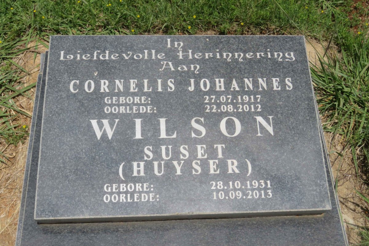 WILSON Cornelis Johannes 1917-2012 &amp; Suset HUYSER 1931-2013
