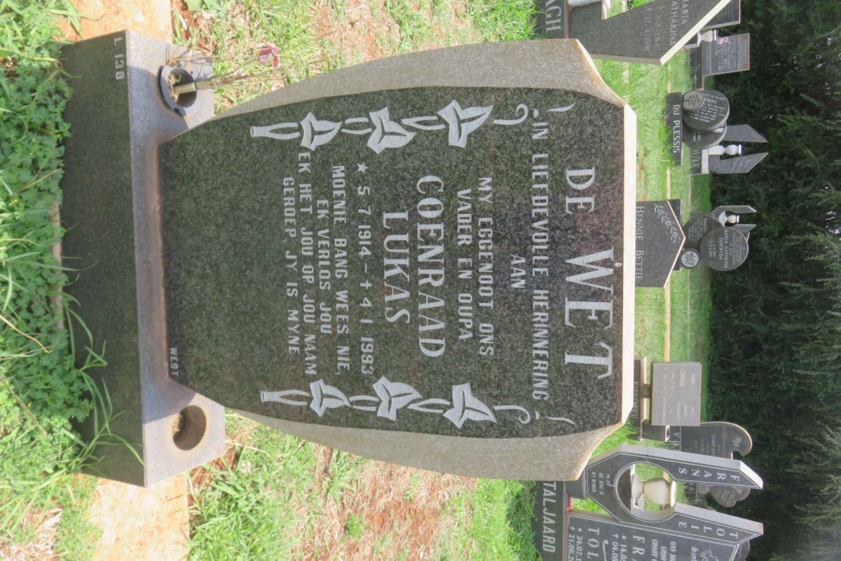 WET Coenraad Lukas, de 1914-1993