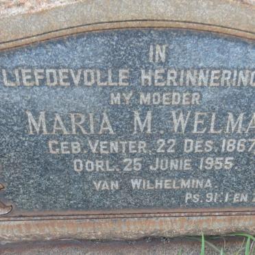 WELMAN Maria M. nee VENTER 1867-1955