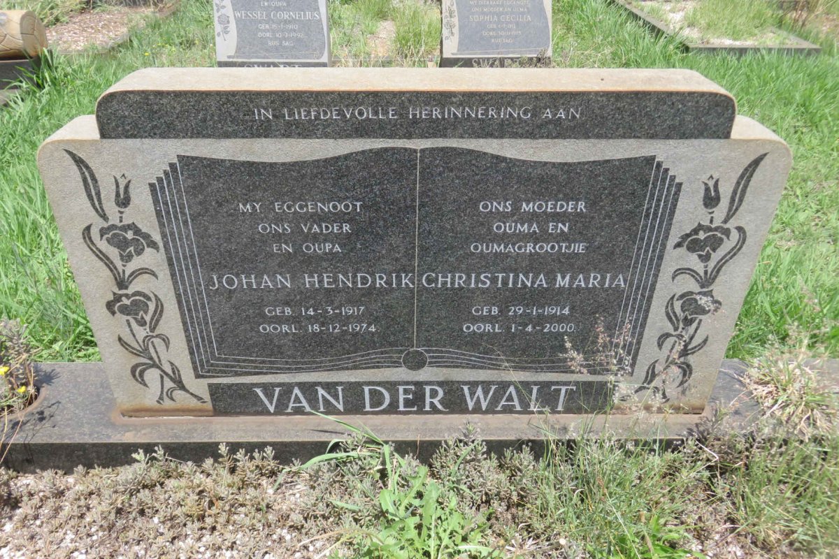 WALT Johan Hendrik, van der 1917-1974 &amp; Christina Maria 1914-2000