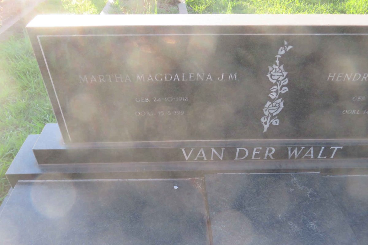 WALT Hendrik Francois, van der 1915-1978 &amp; Martha Magdalena J.M. 1918-1993