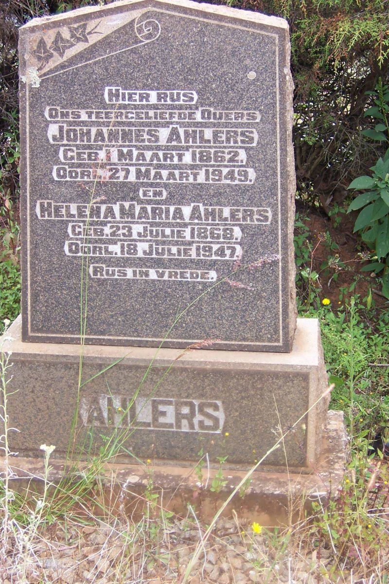 AHLERS Johannes 1862-1949 &amp; Helena Maria 1868-1947