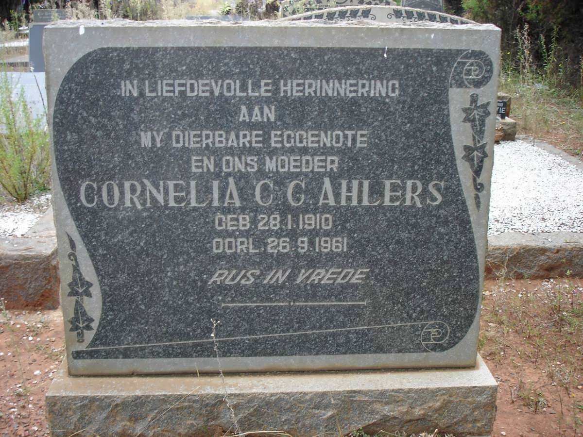 AHLERS Cornelia C.G. 1910-1961
