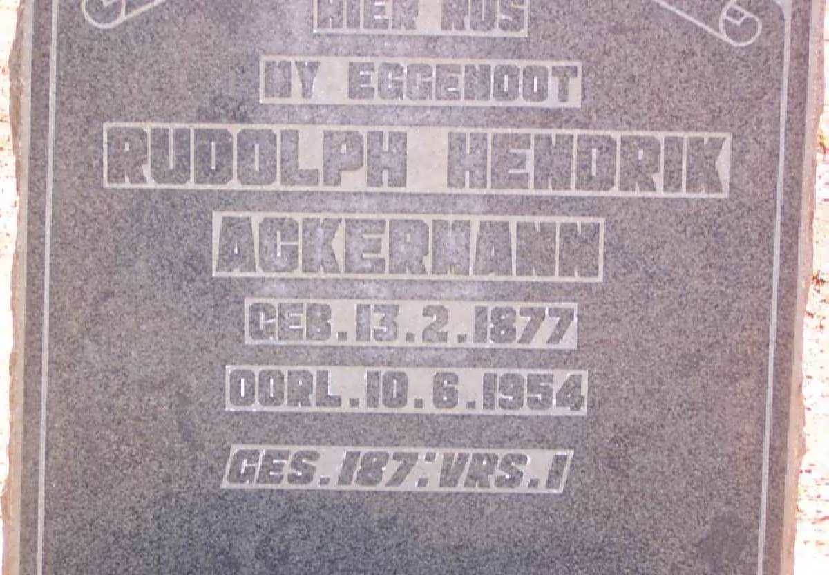 ACKERMANN Rudolph Hendrik 1877-1954