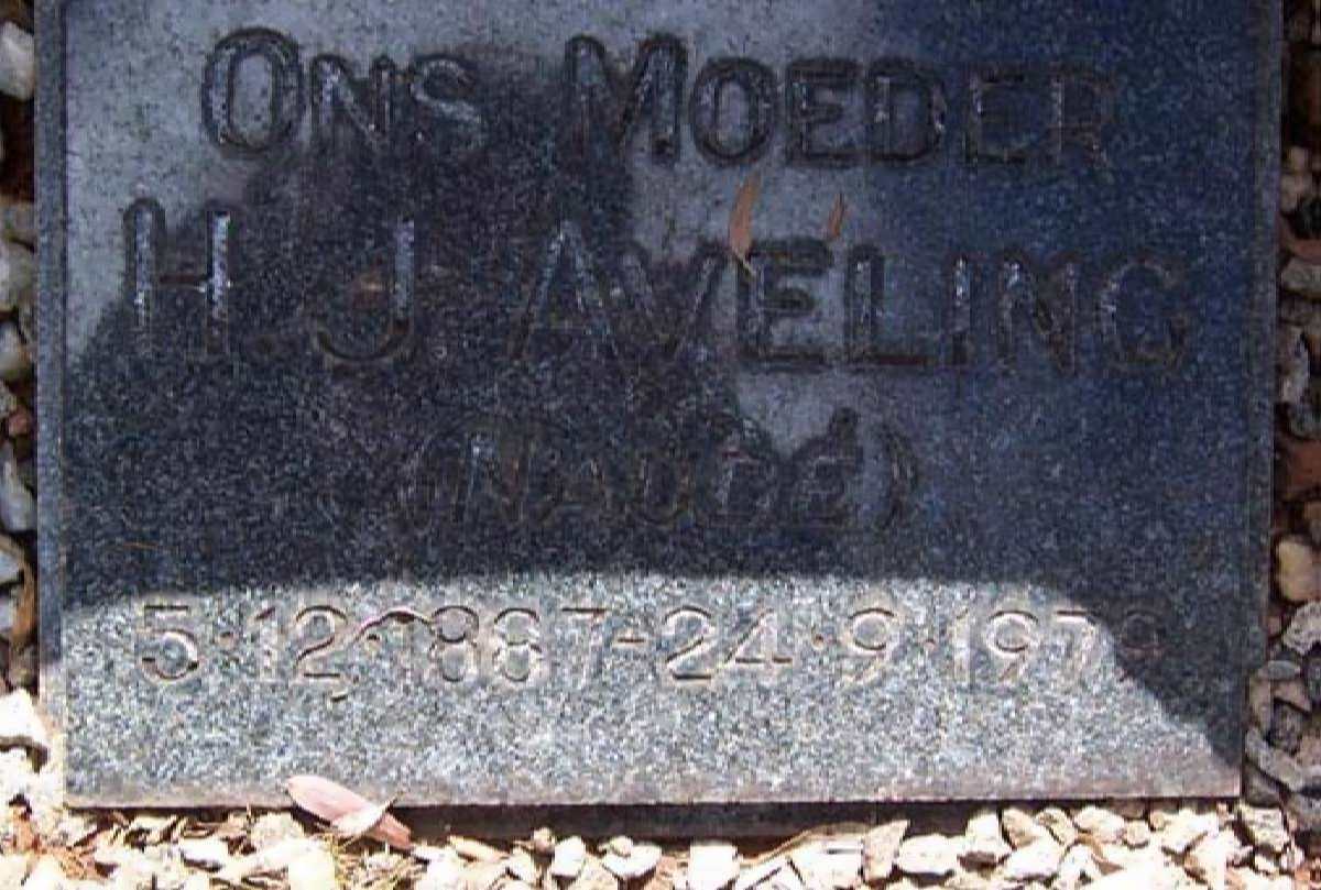 AVELING H.J. nee NAUDE  1887-1979