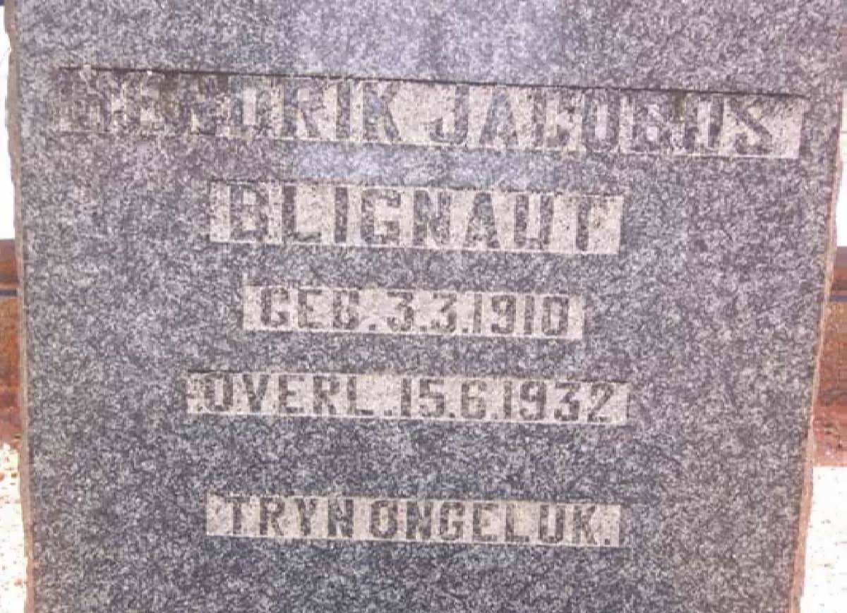 BLIGNAUT Hendrik Jacobus 1910-1932
