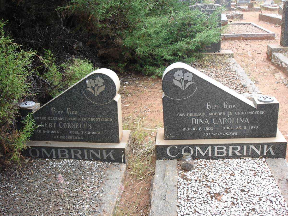 COMBRINK Gert Cornelus 1894-1963 &amp; Dina Carolina 1905-1979