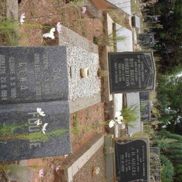 FOURIE S.A. 1886-1959 &amp; G.E.W.A. 1890-1968 :: ROBERTSON Roy Bruce 1921-1961