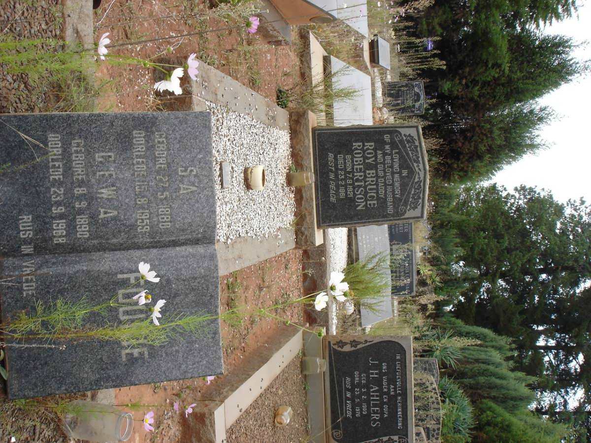 FOURIE S.A. 1886-1959 &amp; G.E.W.A. 1890-1968 :: ROBERTSON Roy Bruce 1921-1961