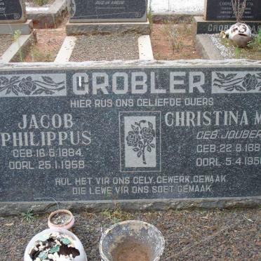 GROBLER Jacob Philippus 1884-1958 &amp; Christina Maria JOUBERT 1888-1958