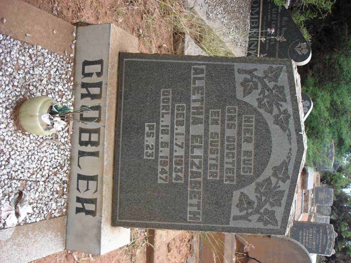GROBLER Aletha Elizabeth 1934-1947