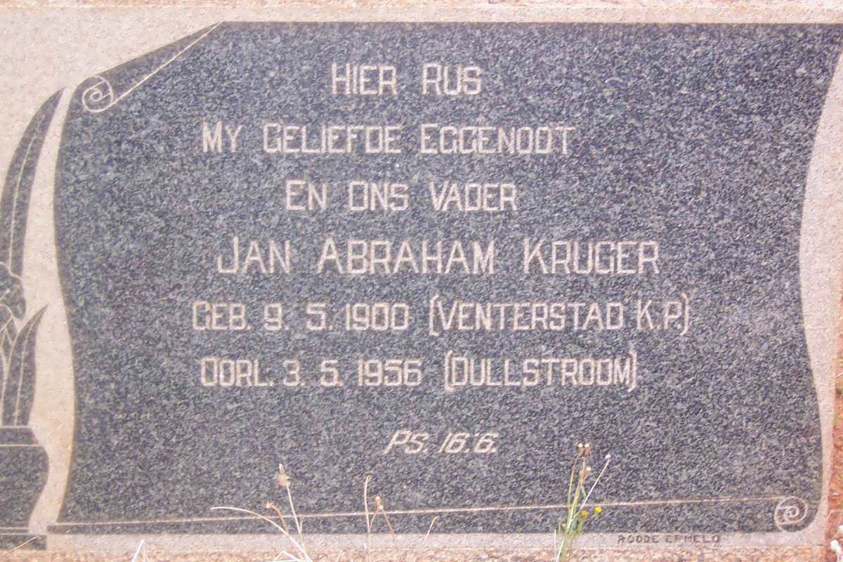 KRUGER Jan Abraham 1900-1956