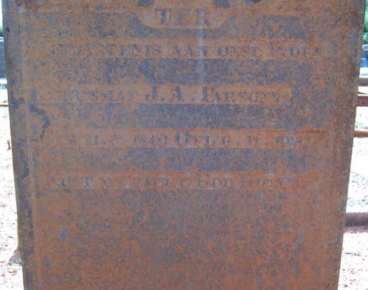 PARSONS  G.J.A. 184?-1920