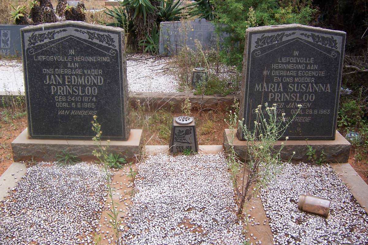 PRINSLOO Jan Edmond  1874-1965 &amp; Maria Susanna JANSEN 1879-1963