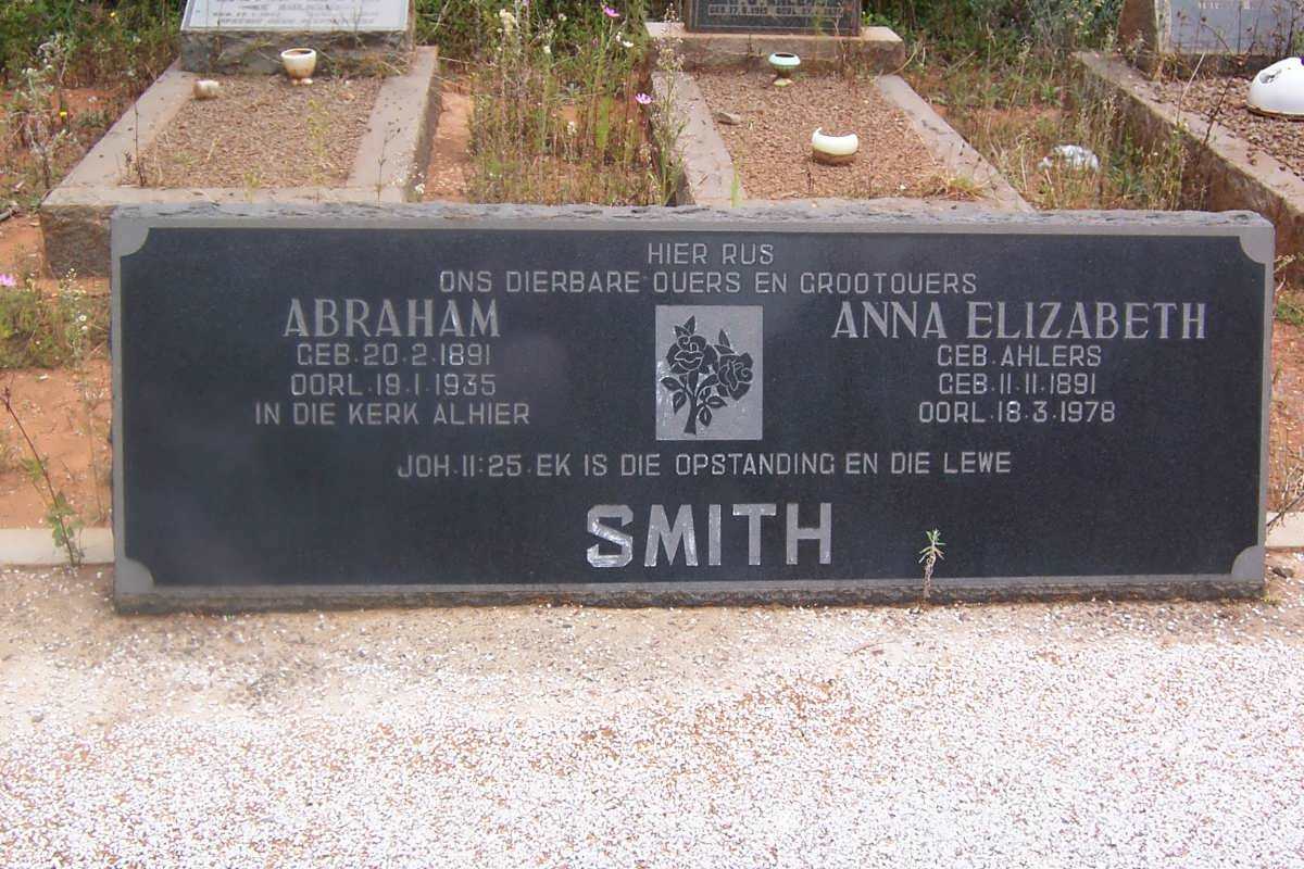 SMITH Abraham 1891-1935 &amp; Anna Elizabeth AHLERS 1891-1978
