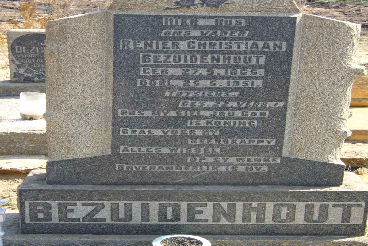 BEZUIDENHOUT Renier Christiaan 1865-1951 
