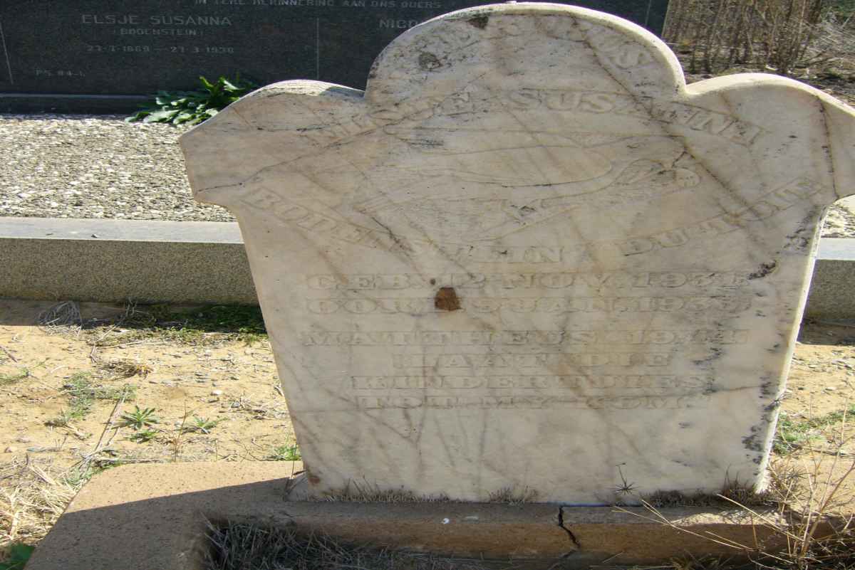 TOIT Elsje Susanna Bodenstein, du 1931-1933
