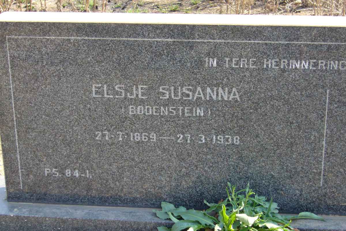 ERASMUS Elsje Susanna nee BODENSTEIN 1869-1938 