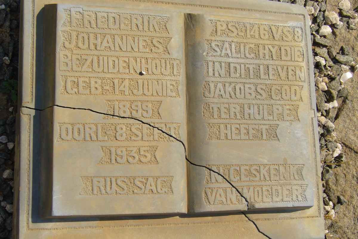 BEZUIDENHOUT Frederik Johannes 1899-1935 