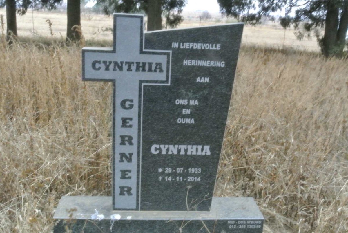 GERNER Cynthia 1933-2014