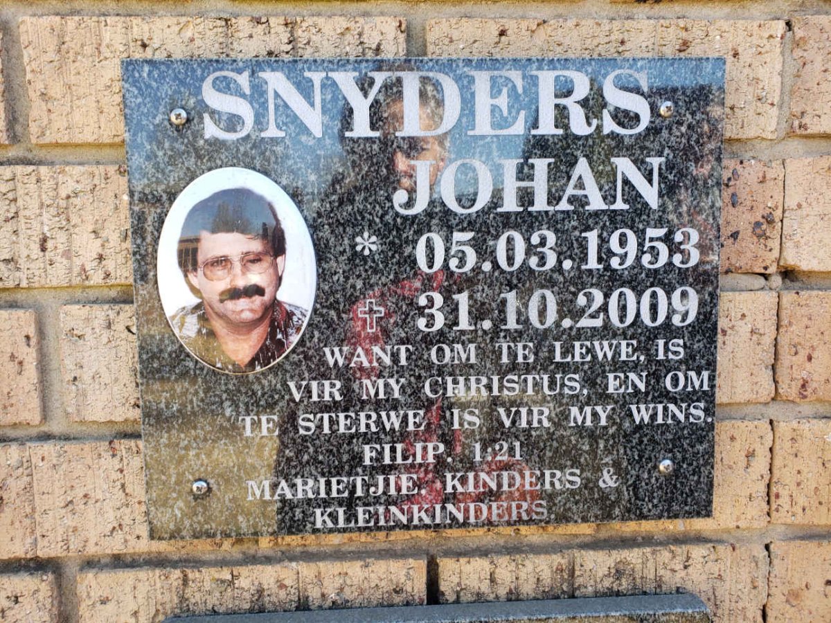 SNYDERS Johan 1953-2009