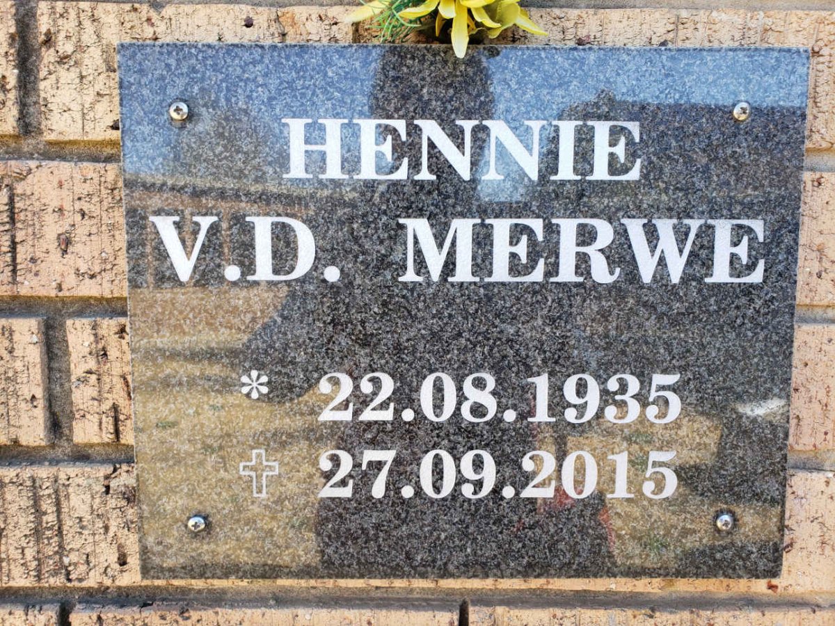 MERWE Hennie, v.d. 1935-2015
