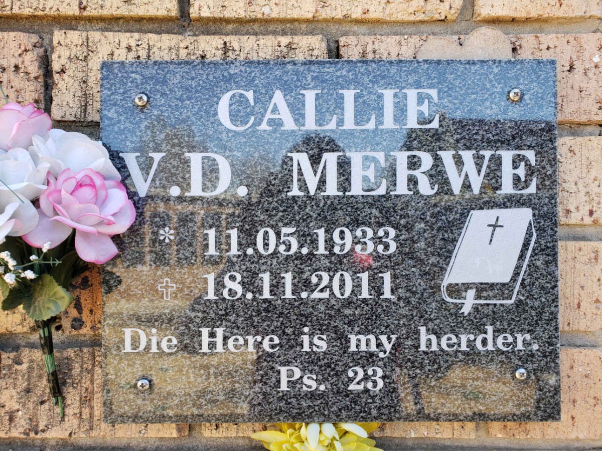 MERWE Callie, V.D. 1933-2011