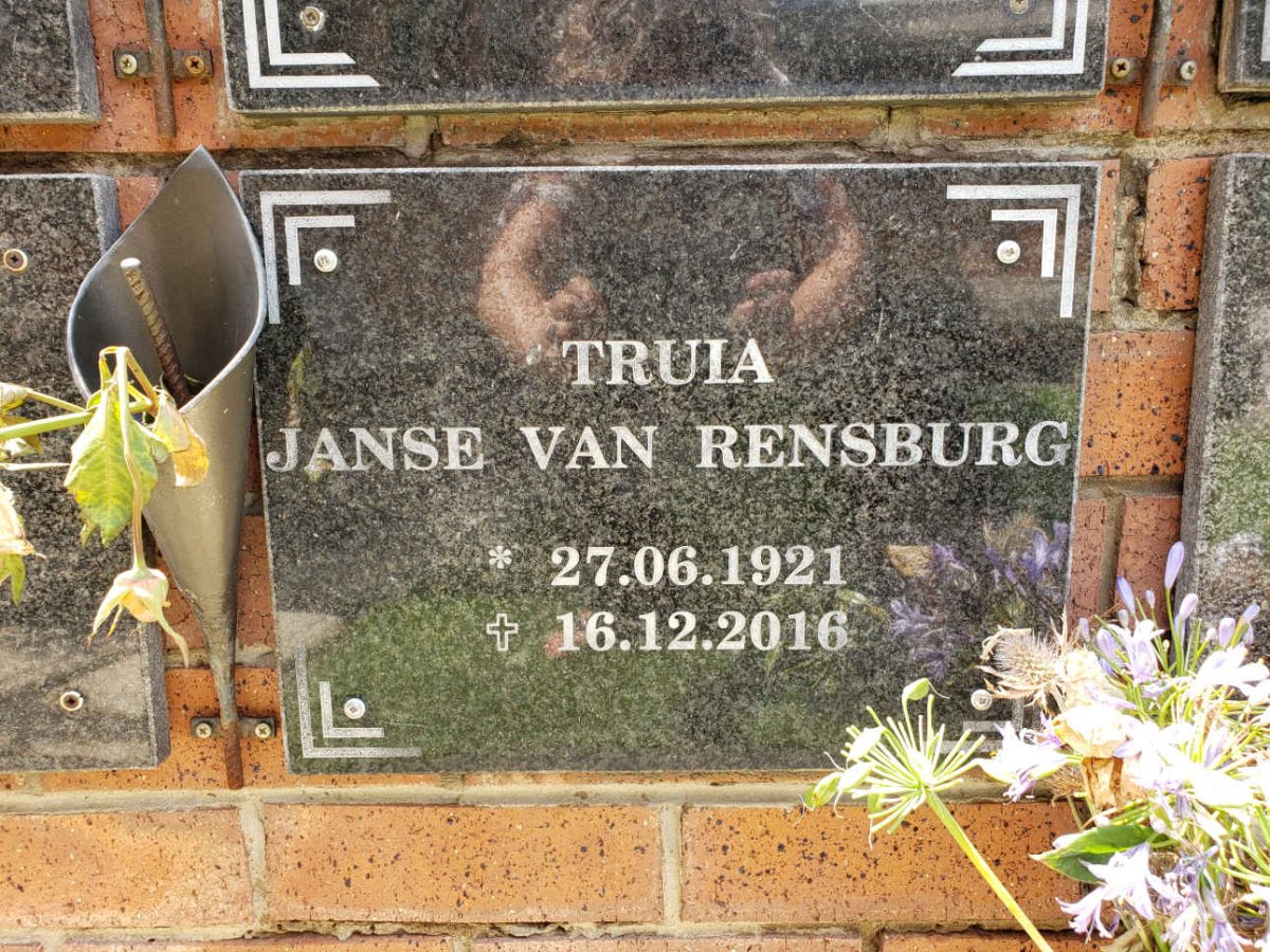 RENSBURG Truia, Janse van 1921-2016