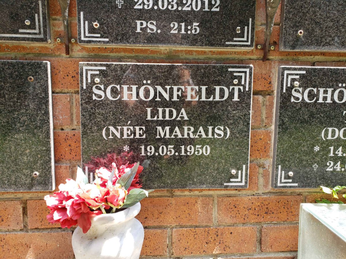 SCHONFELDT Lida nee MARAIS 1950-