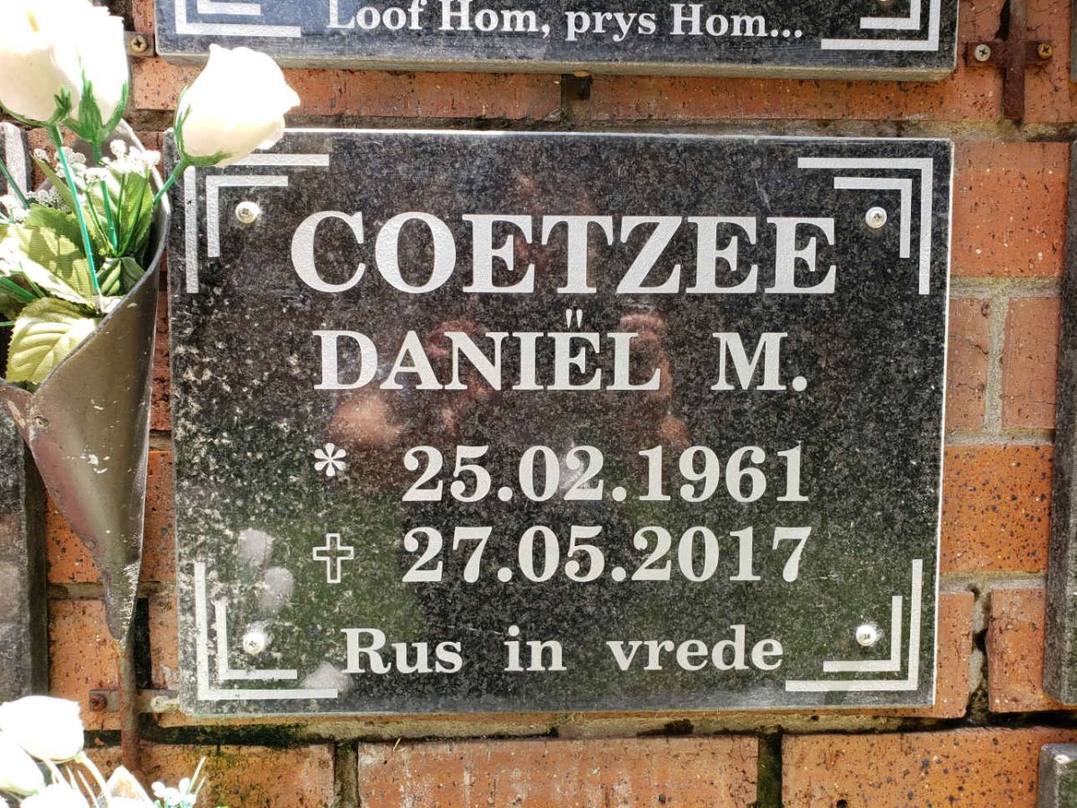 COETZEE Daniel M. 1961-2017