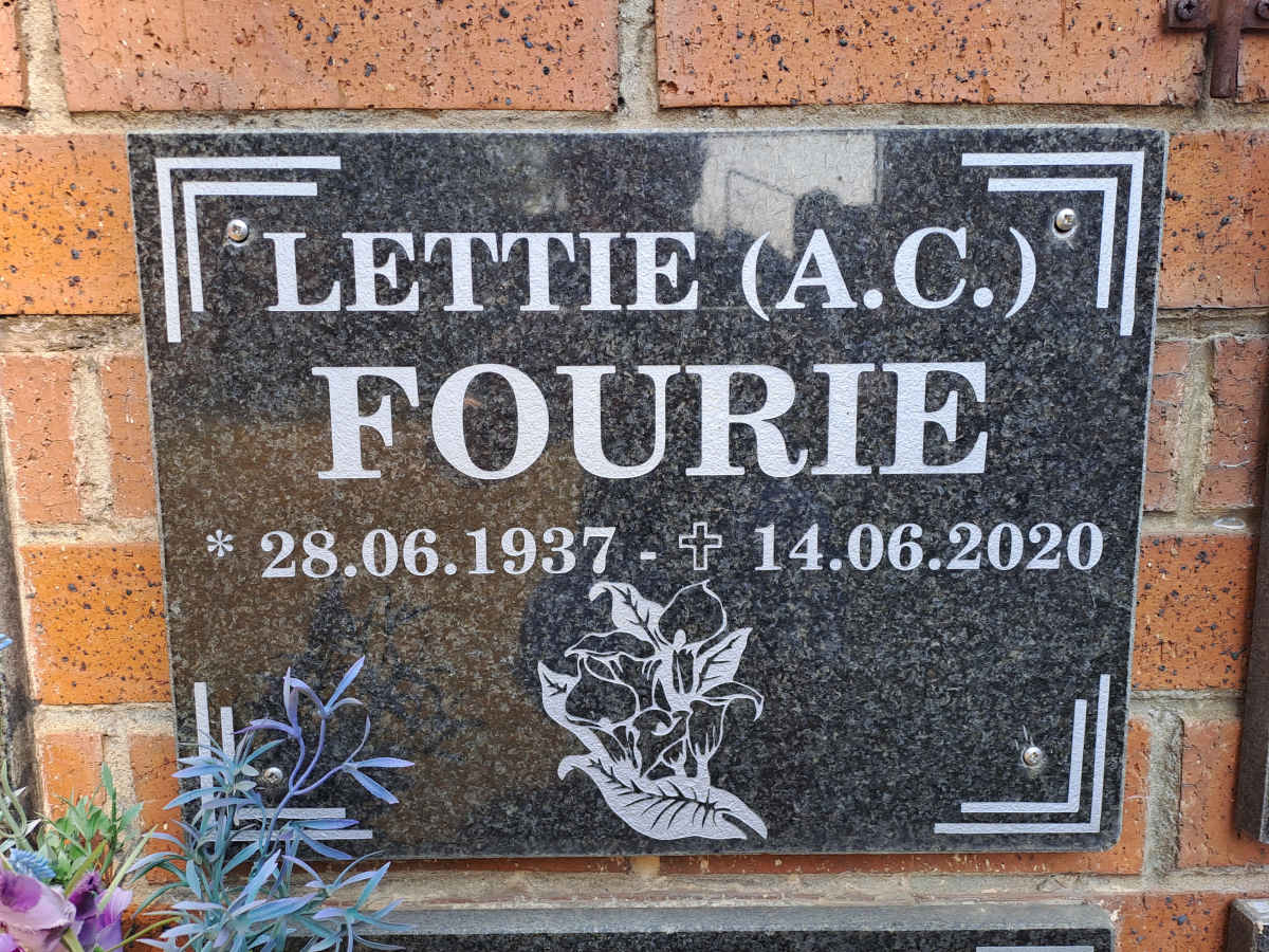 FOURIE A.C. 1937-2020