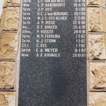 Mpumalanga, ERMELO, War Memorial