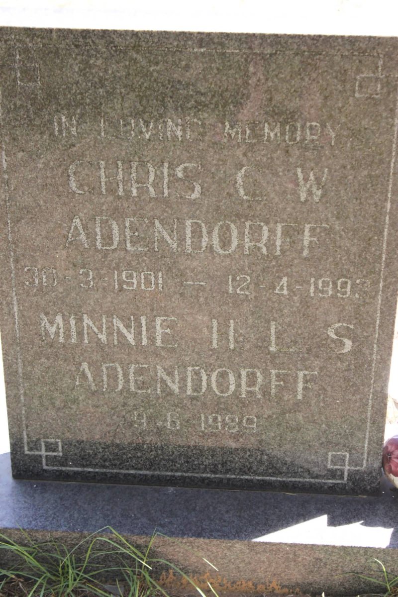 ADENDORFF C.W. 1901-1993 &amp; H.L.S. -1999