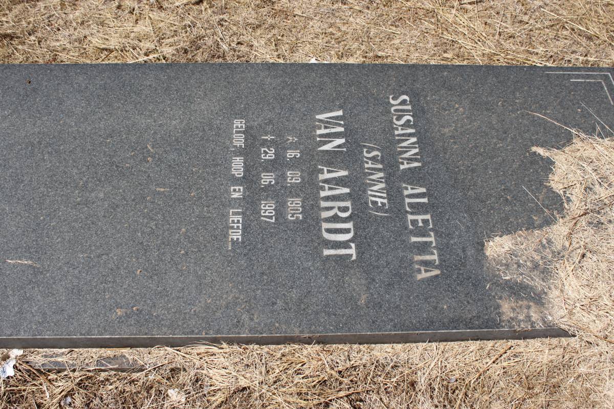AARDT Susanna Aletta 1905-1997