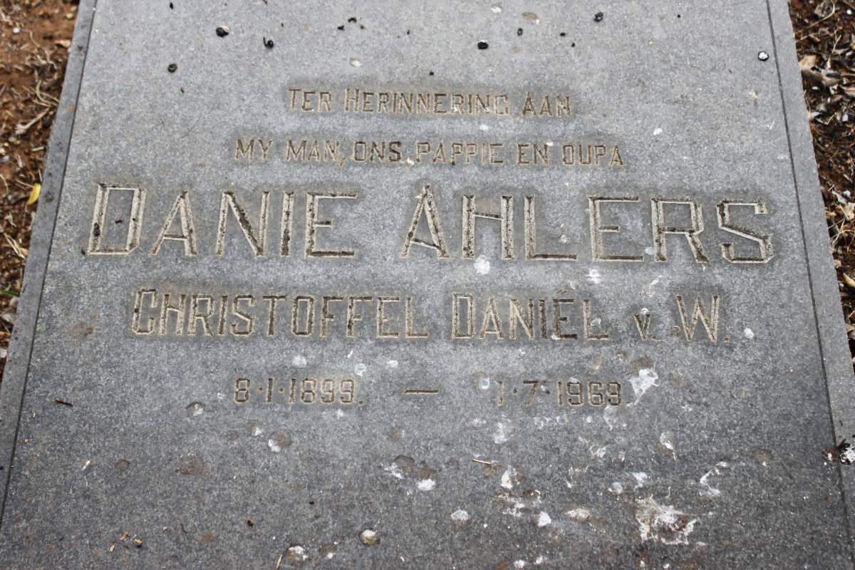 AHLERS Christoffel Daniel v.W 1899-1969
