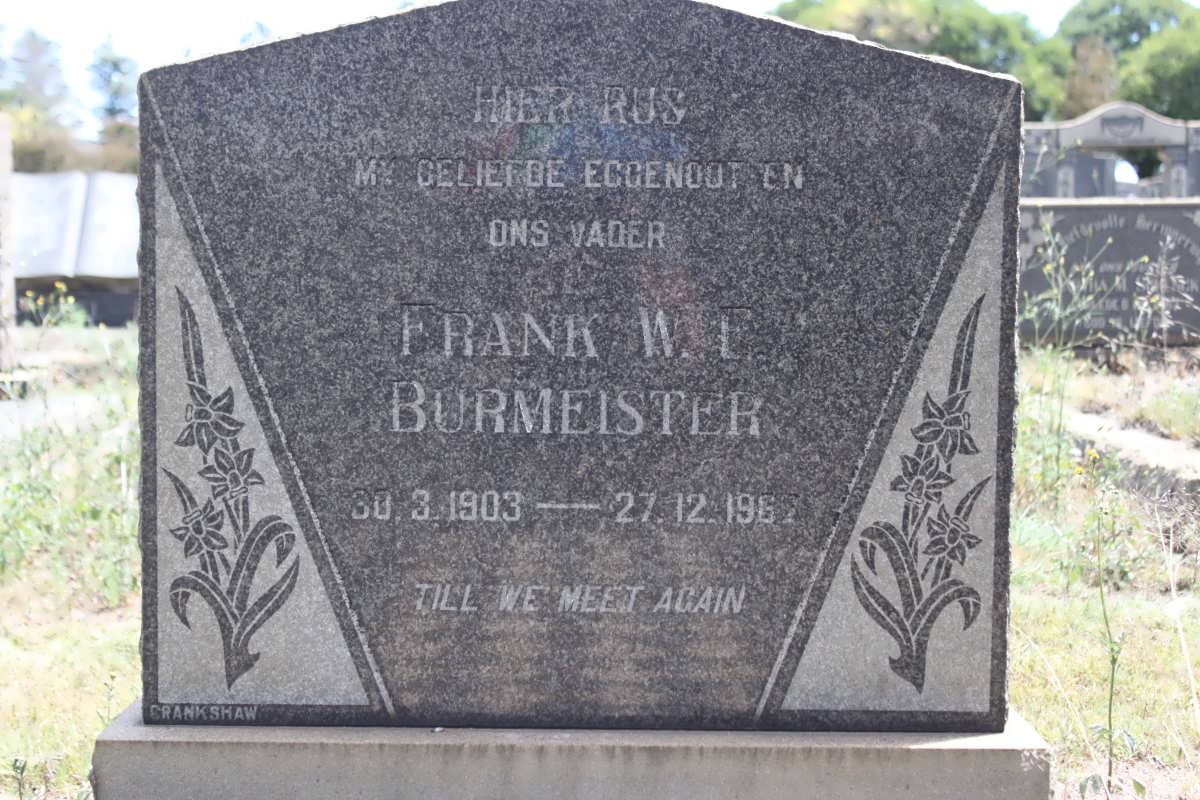 BURMEISTER Frank W.E. 1903-1967