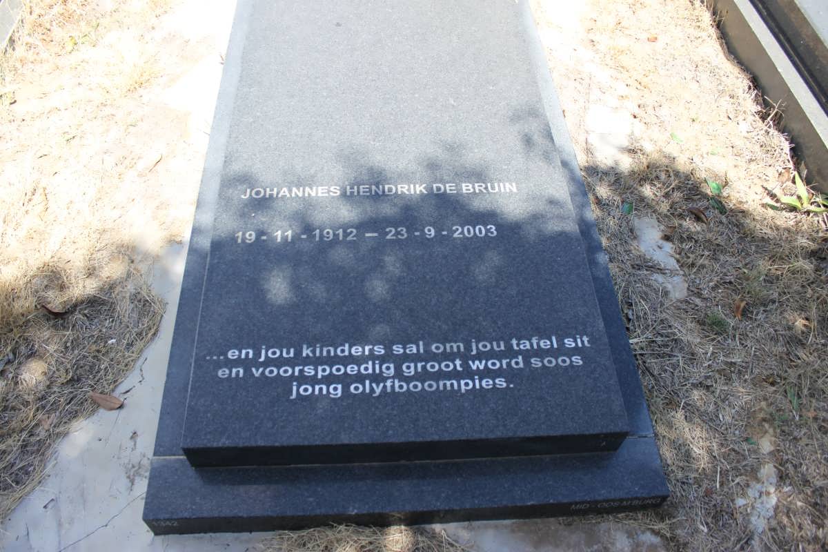 BRUIN Johannes Hendrik, de 1912-2003