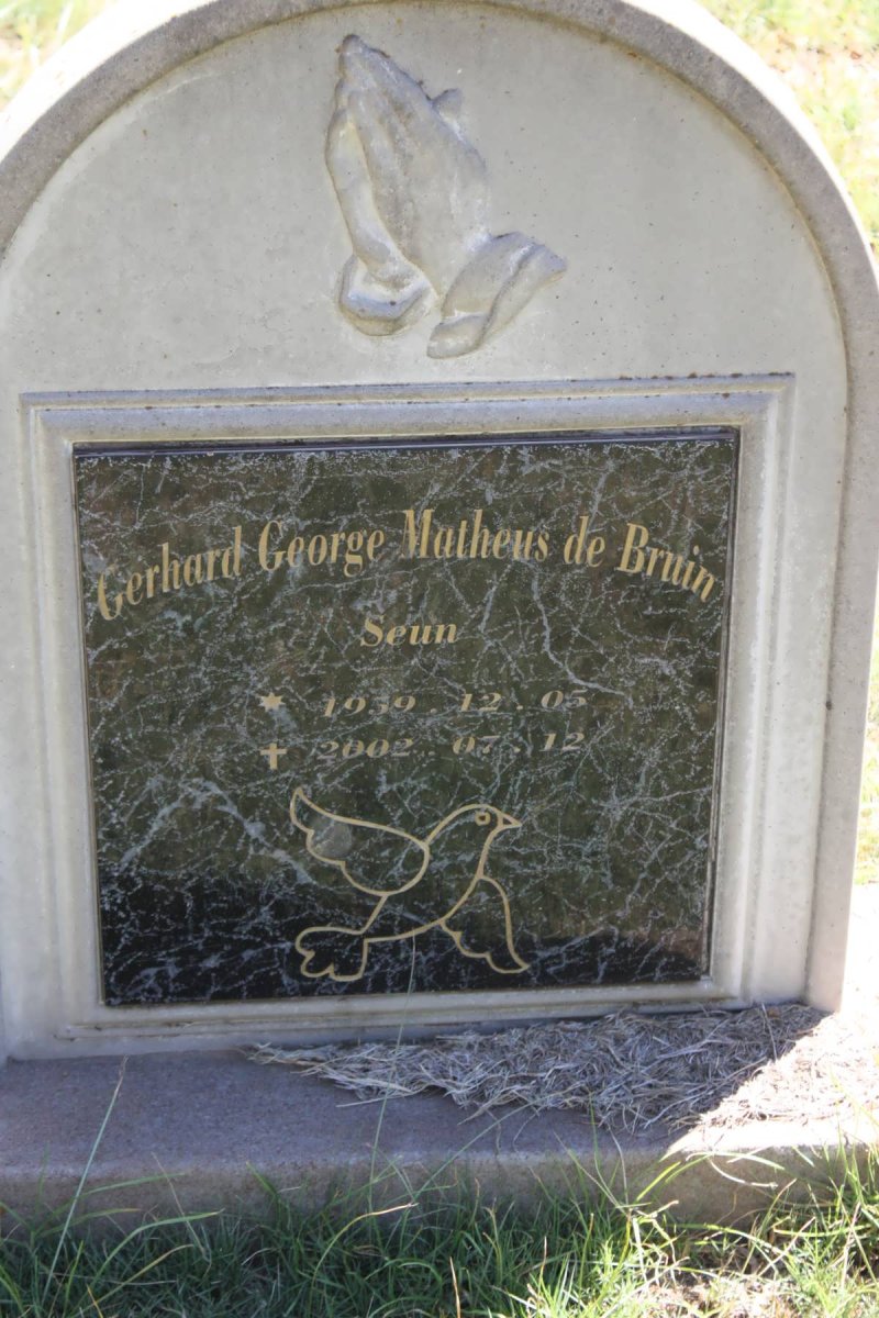 BRUIN Gerhard George Matheus, de 1959-2002