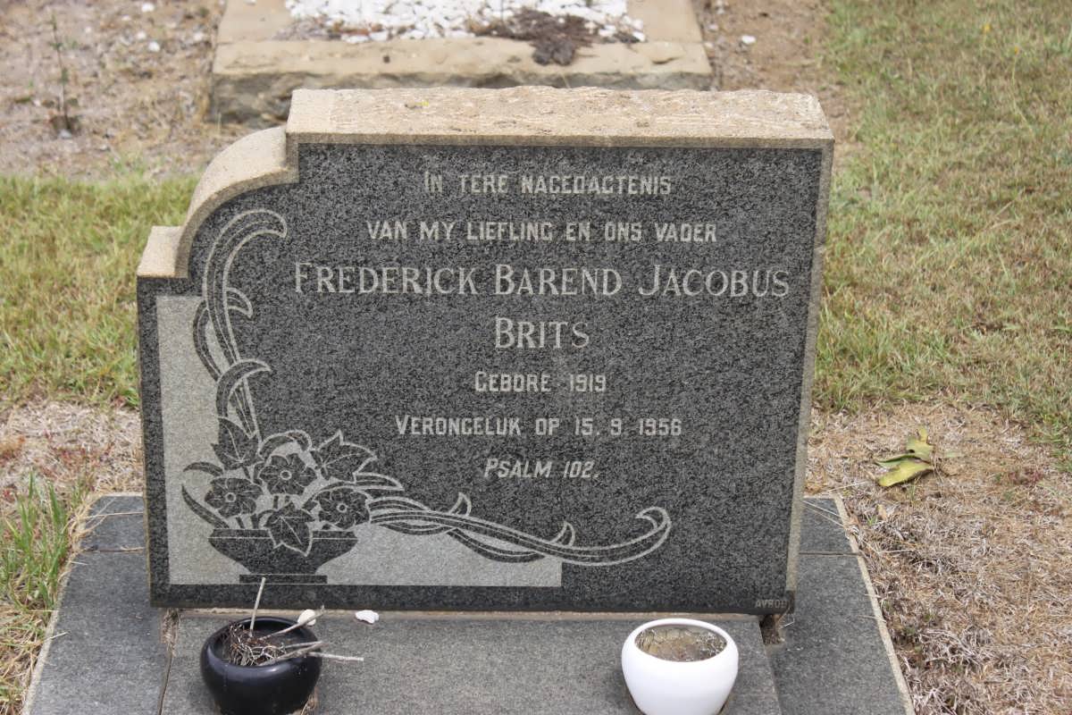BRITS Frederick Barend Jacobus 1919-1956