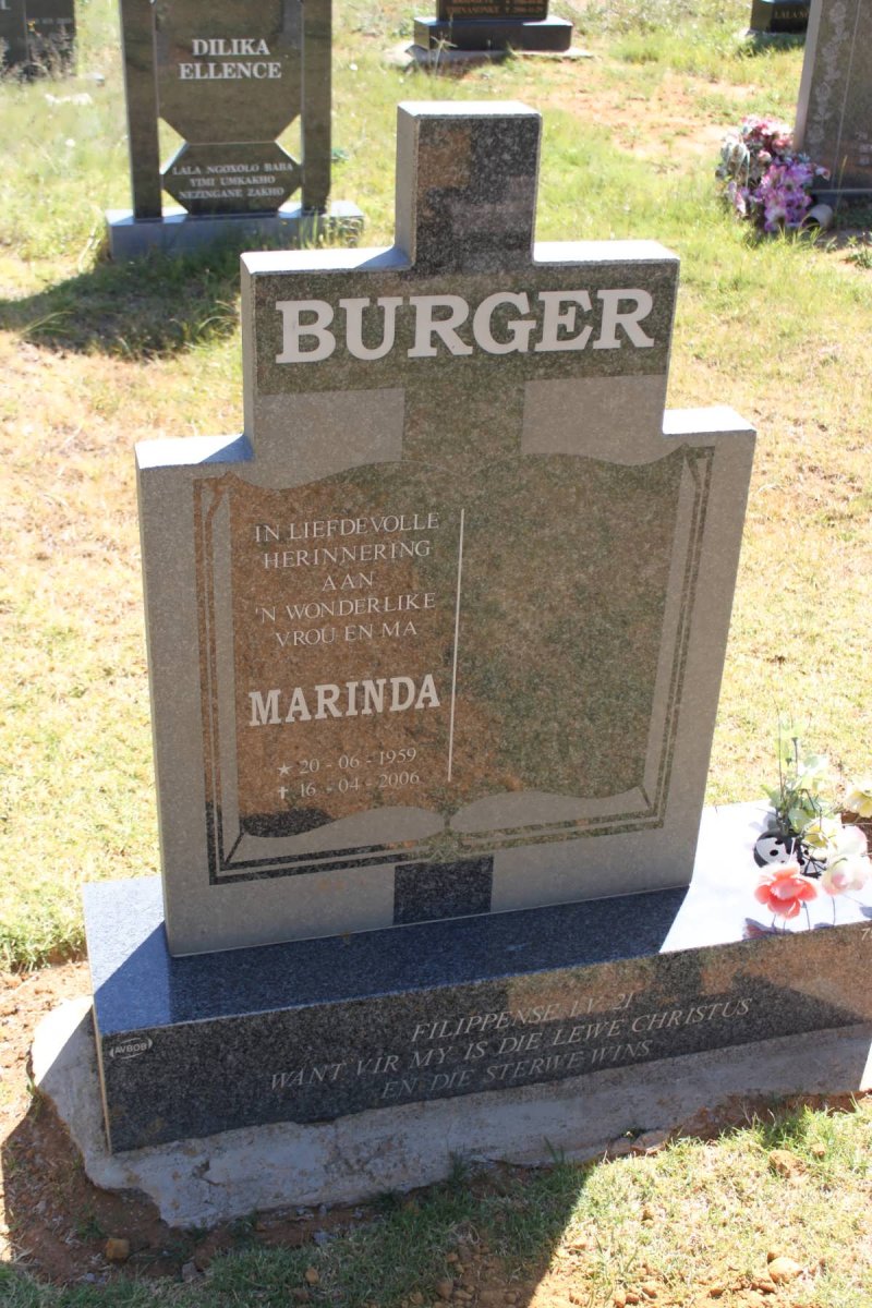 BURGER Marinda 1959-2006