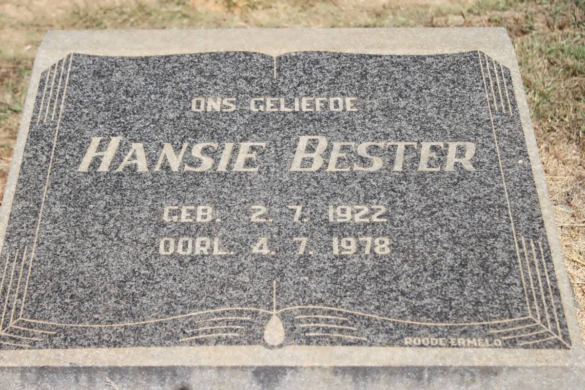 BESTER Hansie 1922-1978