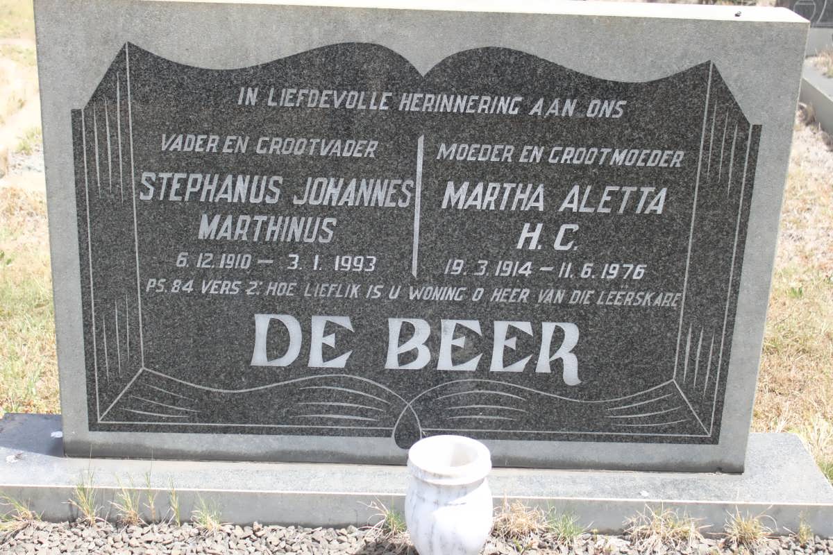 BEER Stephanus Johannes Marthinus, de 1910-1993 &amp; Martha Aletta H.C. 1914-1976