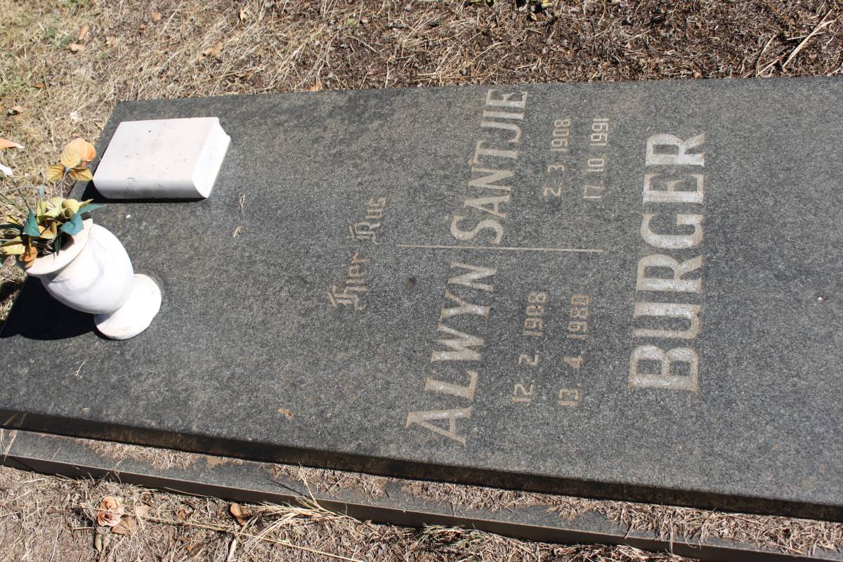 BURGER Alwyn 1908-1980 &amp; Santjie 1908-1991
