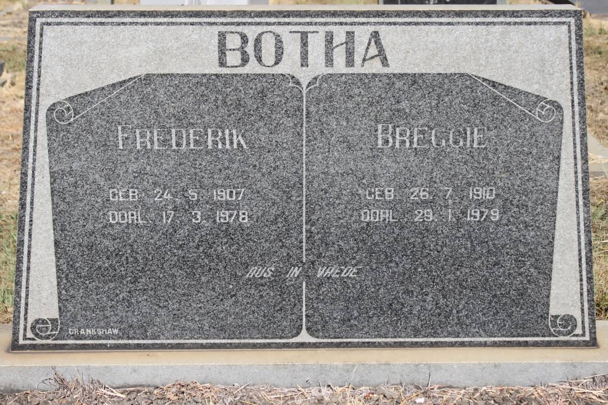 BOTHA Frederik 1907-1978 &amp; Breggie 1920-1979