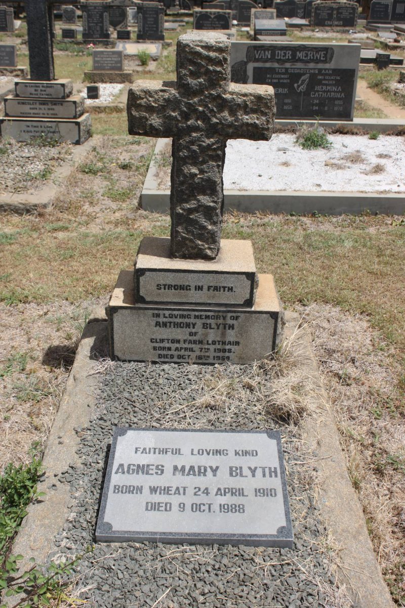BLYTH Anthony 1909-1959 &amp; Agnes Mary 1910-1988